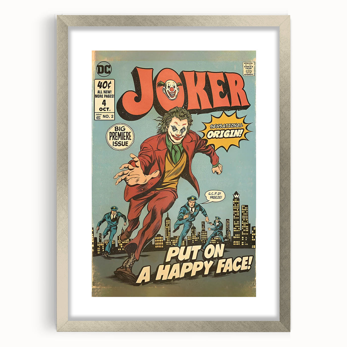 Vintage Comics Wall Art – Joker Retro Villain Comic Book Poster
