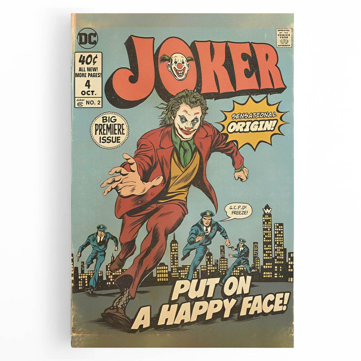 Vintage Comics Wall Art – Joker Retro Villain Comic Book Poster