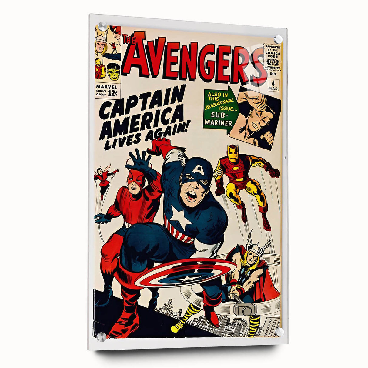 Vintage Comics Wall Art – The Avengers Retro Superhero Poster