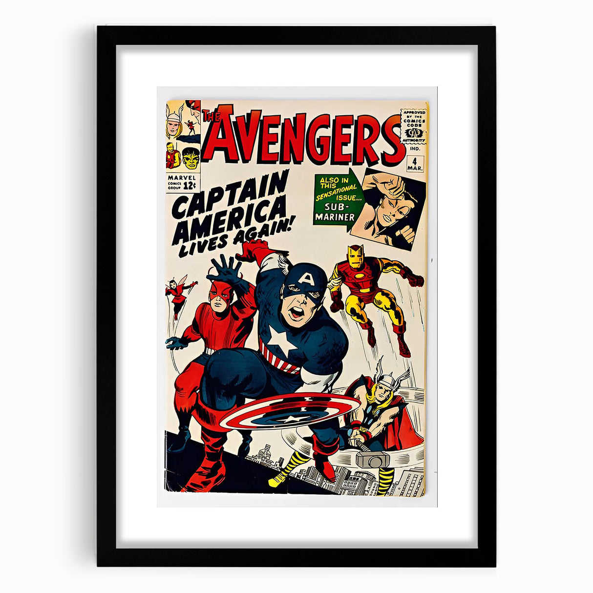 Vintage Comics Wall Art – The Avengers Retro Superhero Poster