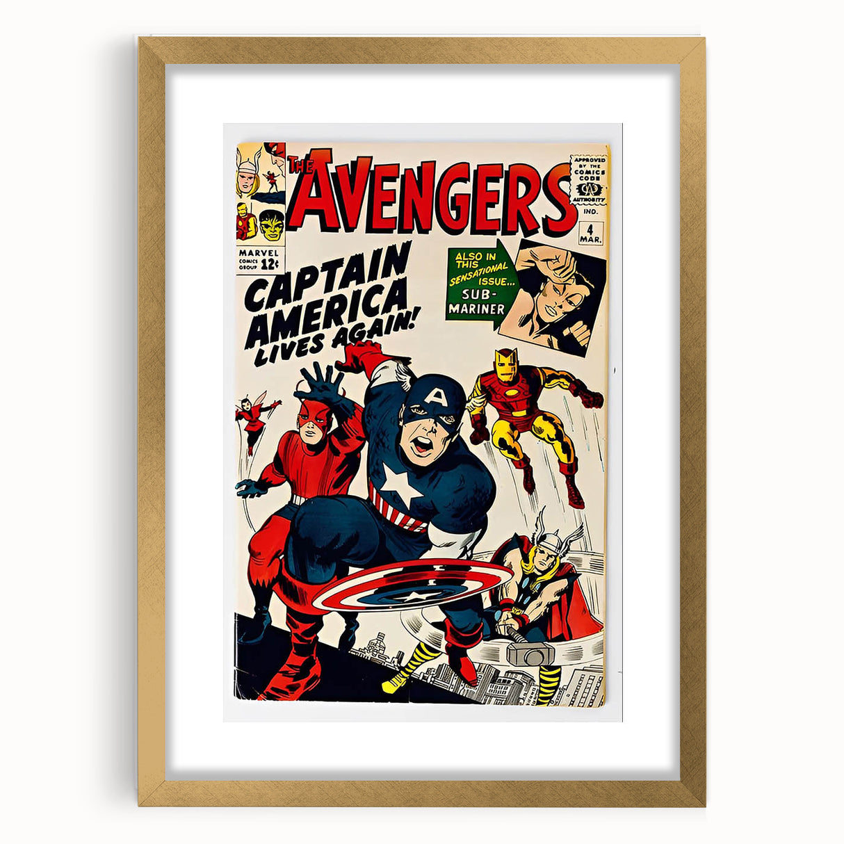 Vintage Comics Wall Art – The Avengers Retro Superhero Poster