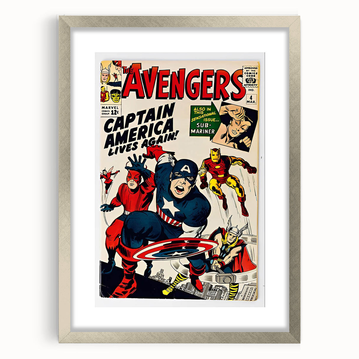 Vintage Comics Wall Art – The Avengers Retro Superhero Poster