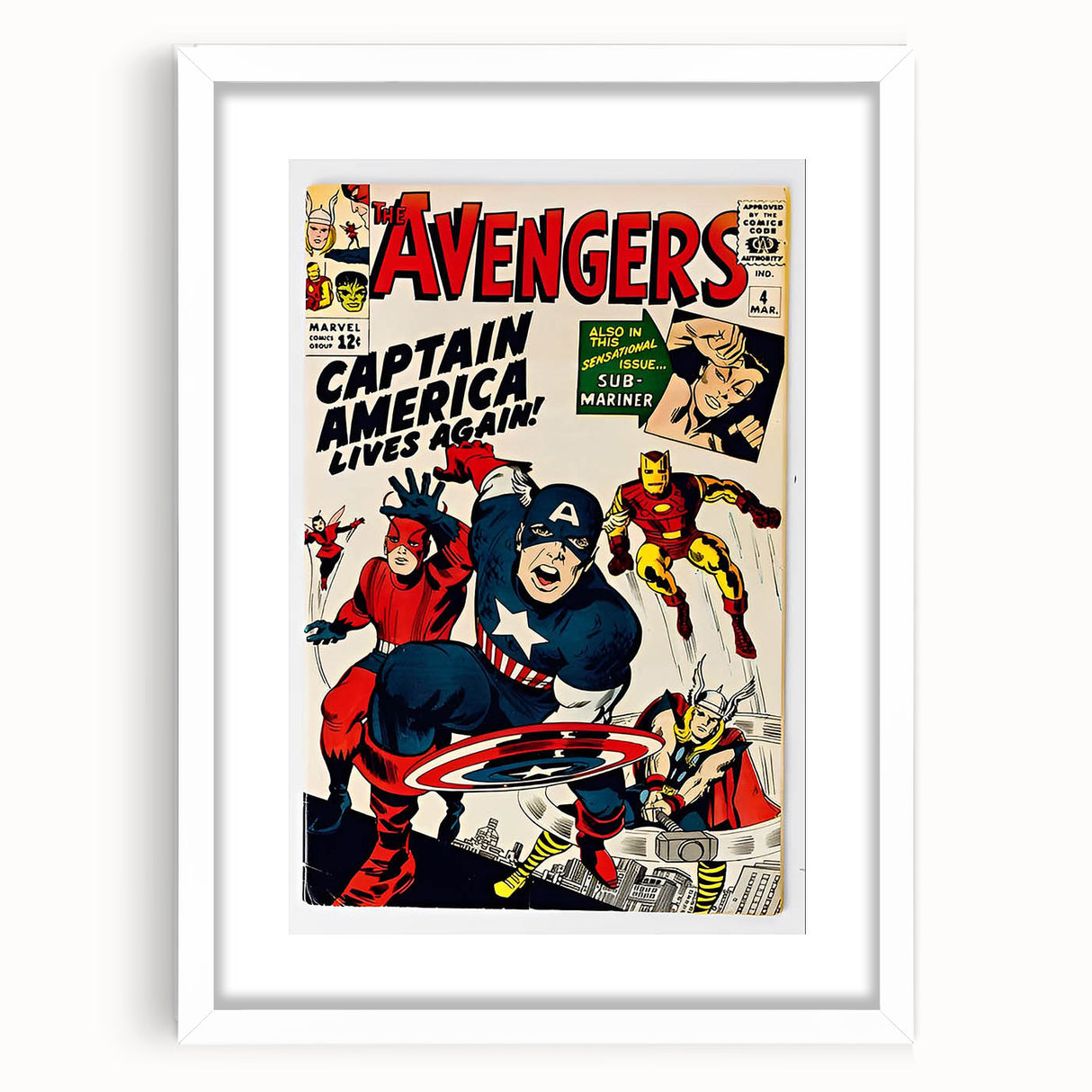 Vintage Comics Wall Art – The Avengers Retro Superhero Poster