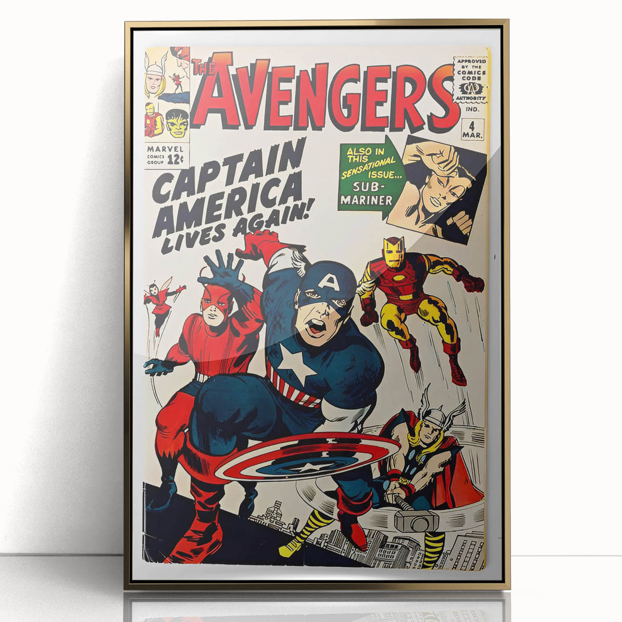 Vintage Comics Wall Art – The Avengers Retro Superhero Poster
