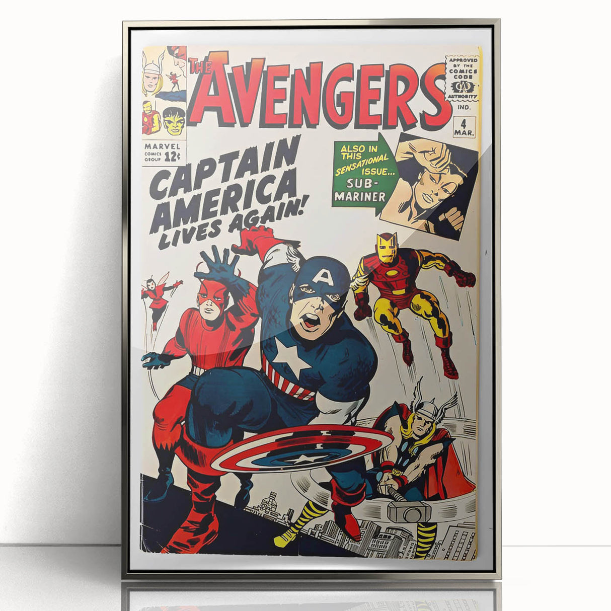 Vintage Comics Wall Art – The Avengers Retro Superhero Poster