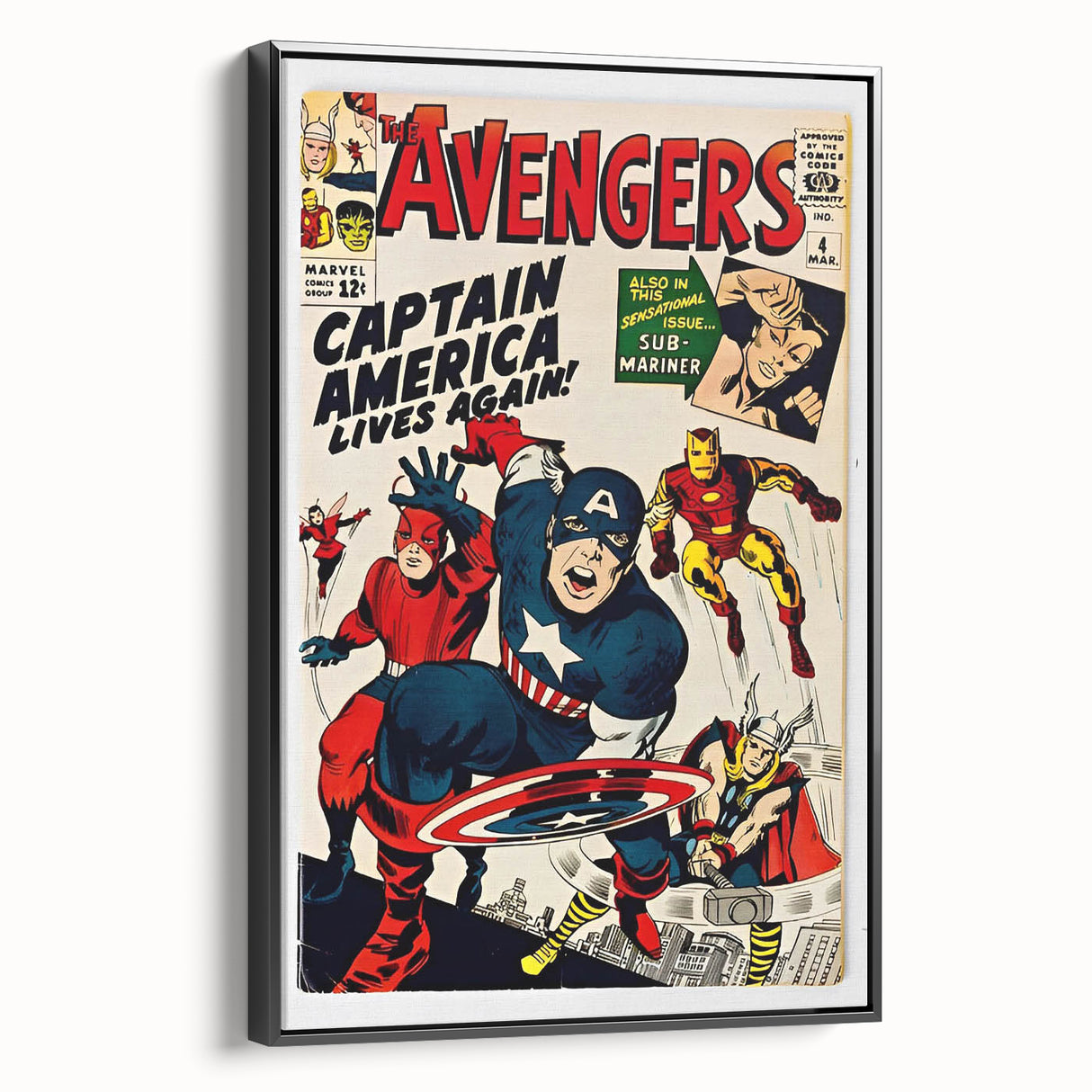 Vintage Comics Wall Art – The Avengers Retro Superhero Poster