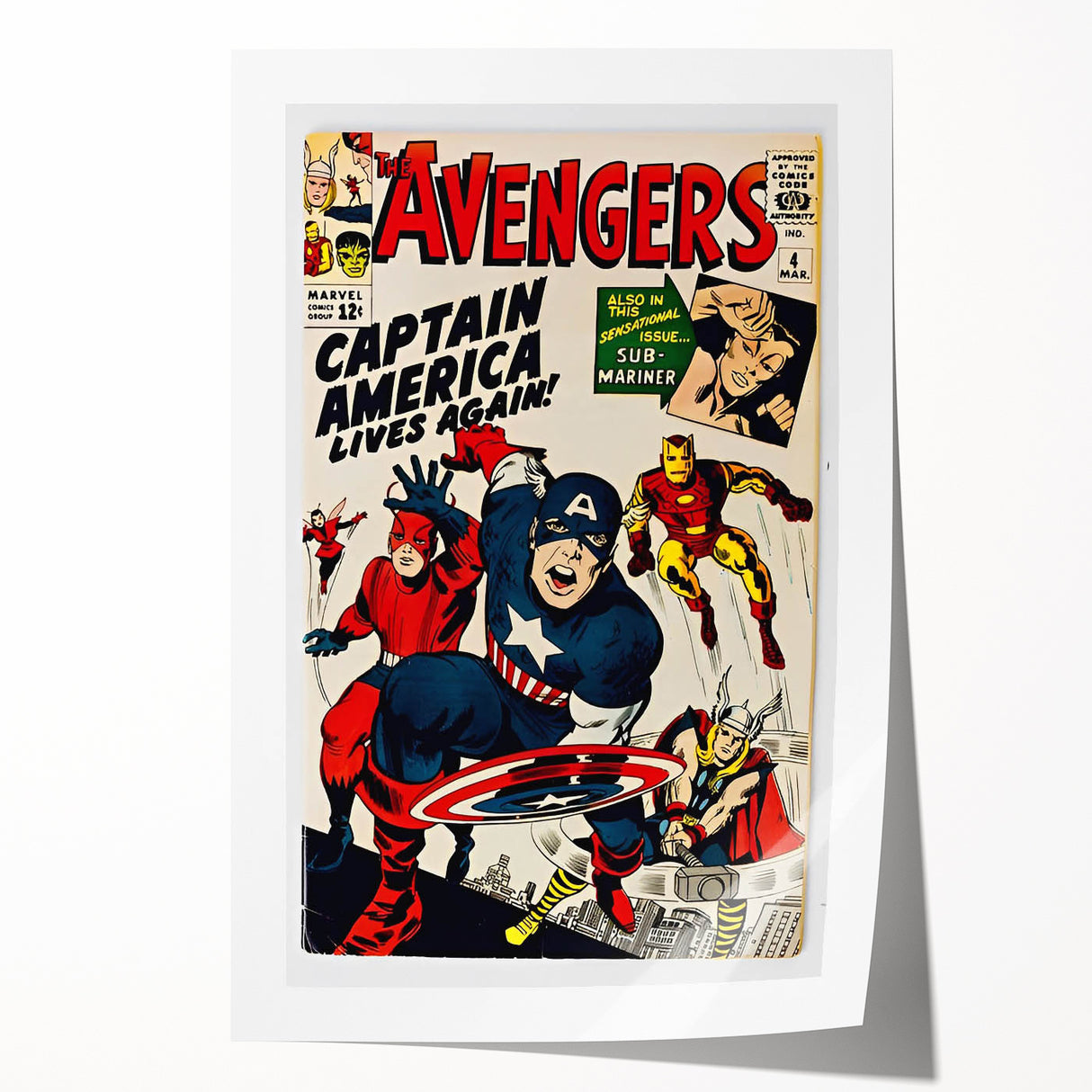 Vintage Comics Wall Art – The Avengers Retro Superhero Poster