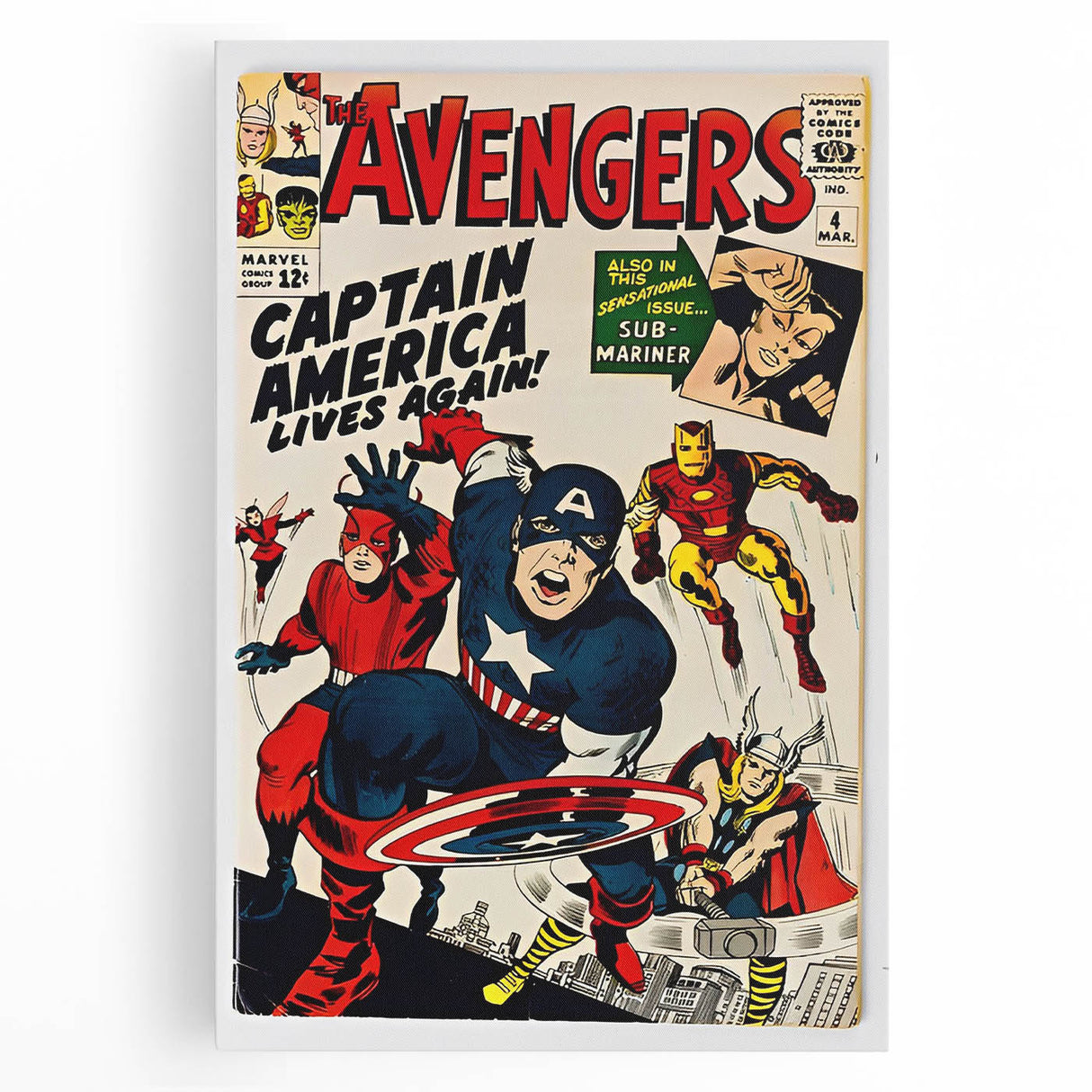 Vintage Comics Wall Art – The Avengers Retro Superhero Poster