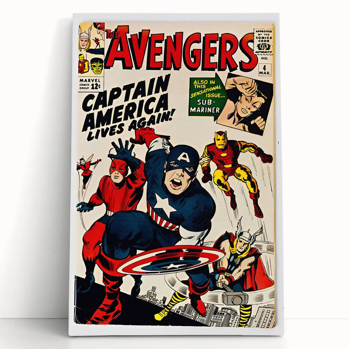 Vintage Comics Wall Art – The Avengers Retro Superhero Poster