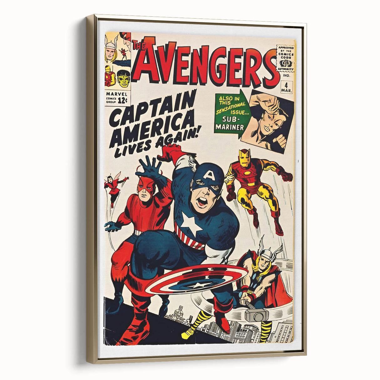 Vintage Comics Wall Art – The Avengers Retro Superhero Poster