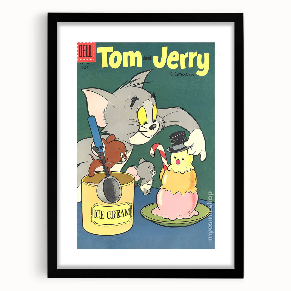 Vintage Comics Wall Art – Tom and Jerry Ice Cream Retro Poster