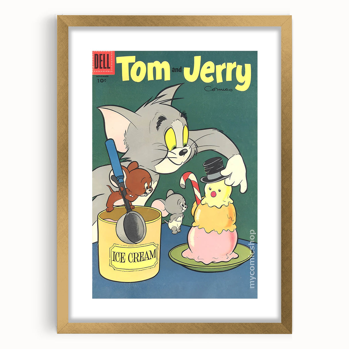 Vintage Comics Wall Art – Tom and Jerry Ice Cream Retro Poster