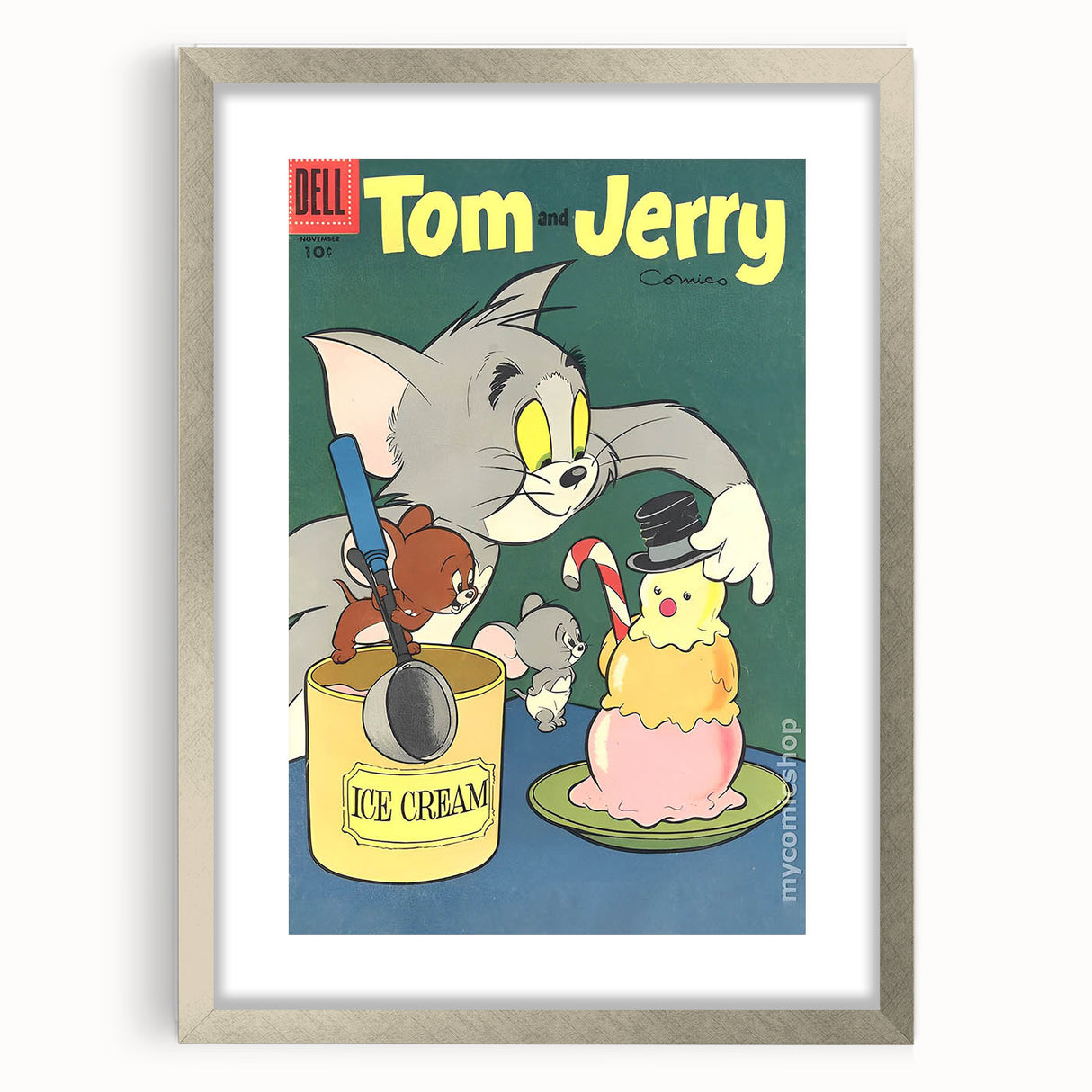 Vintage Comics Wall Art – Tom and Jerry Ice Cream Retro Poster
