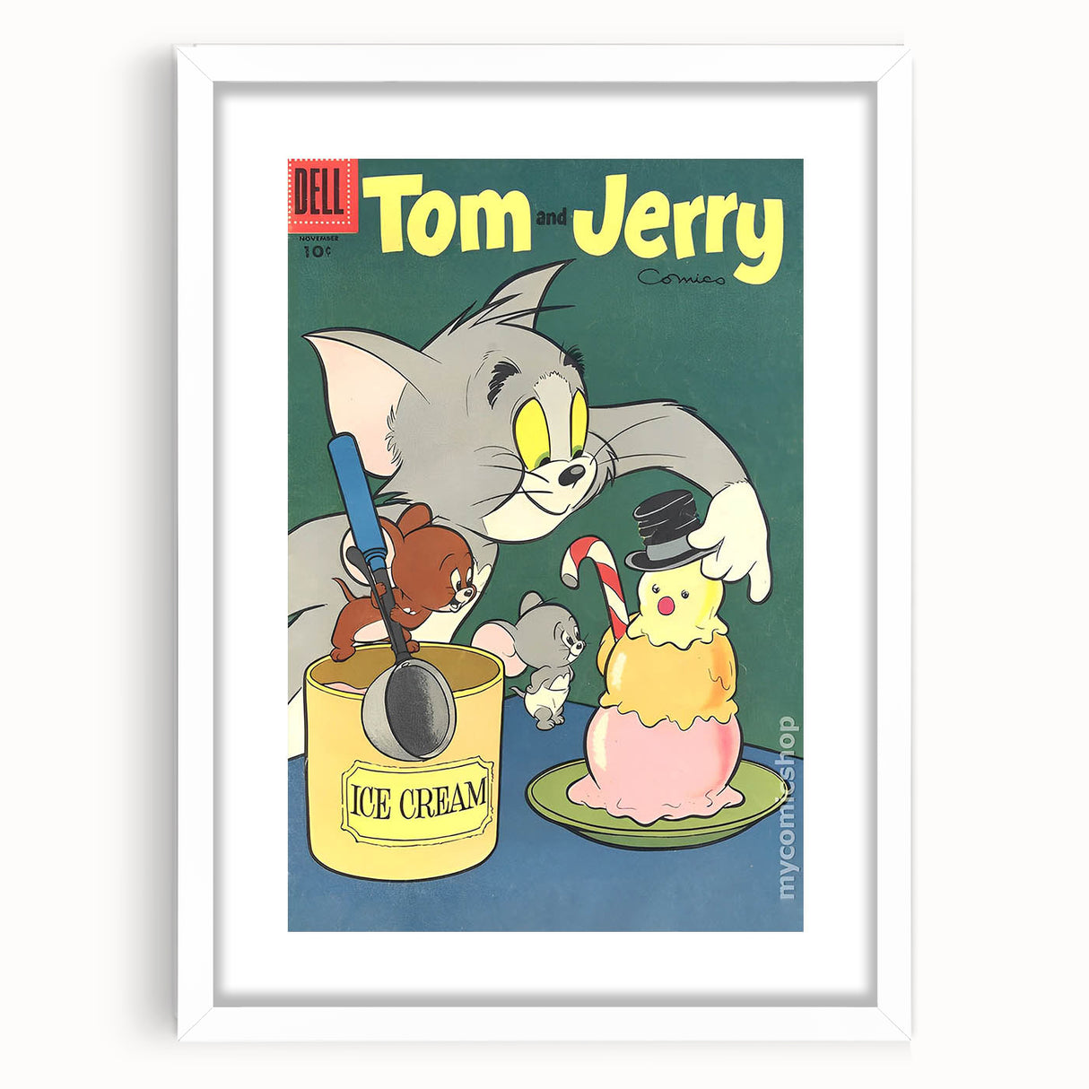 Vintage Comics Wall Art – Tom and Jerry Ice Cream Retro Poster