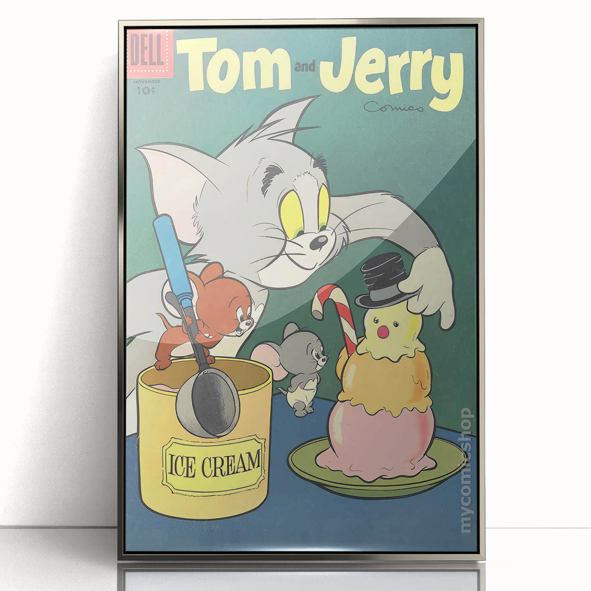 Vintage Comics Wall Art – Tom and Jerry Ice Cream Retro Poster
