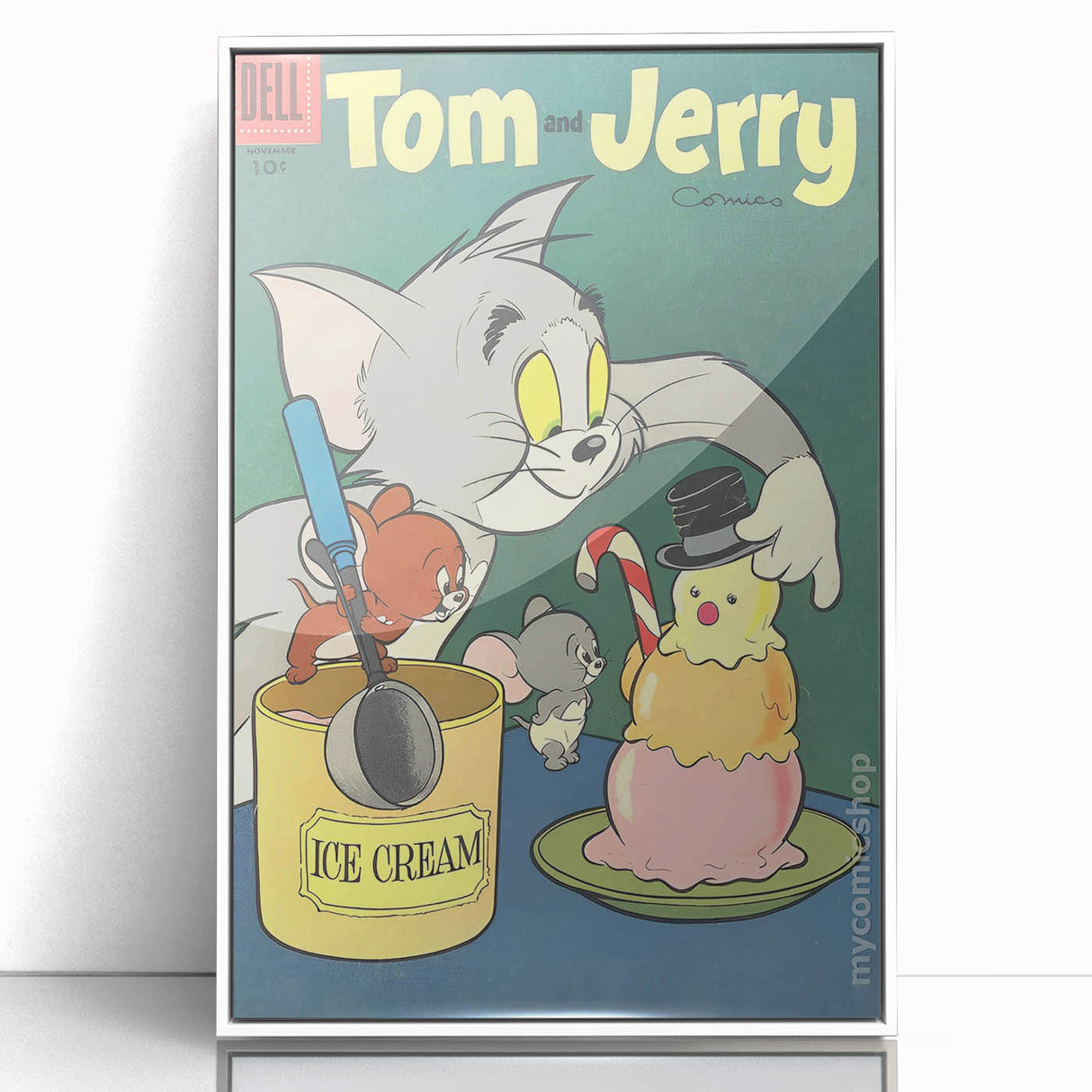 Vintage Comics Wall Art – Tom and Jerry Ice Cream Retro Poster