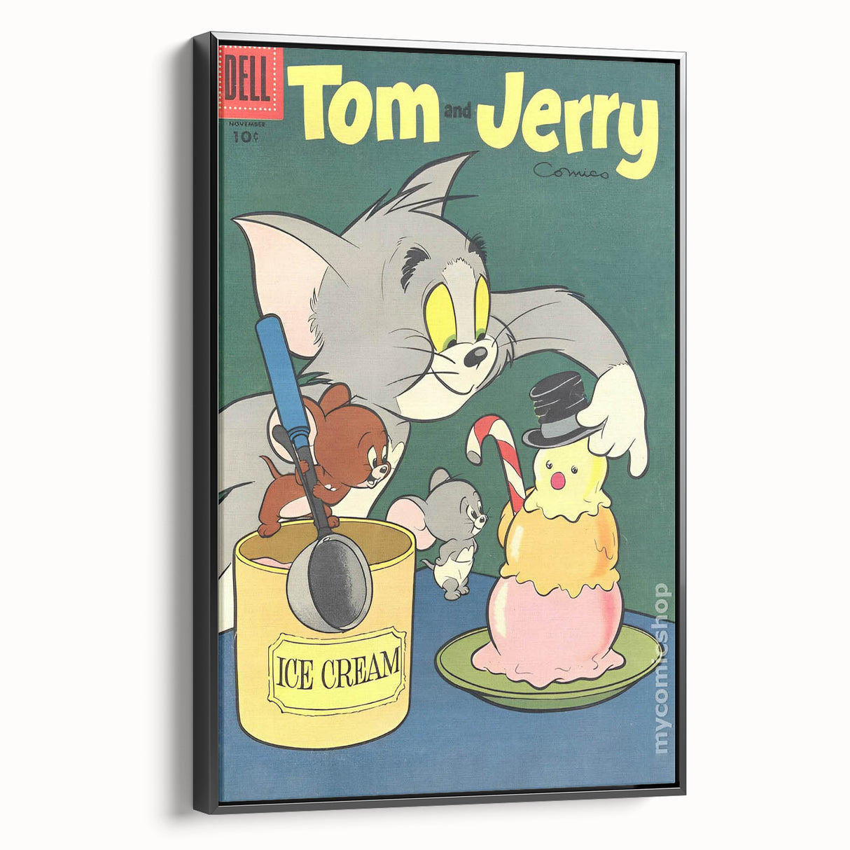 Vintage Comics Wall Art – Tom and Jerry Ice Cream Retro Poster