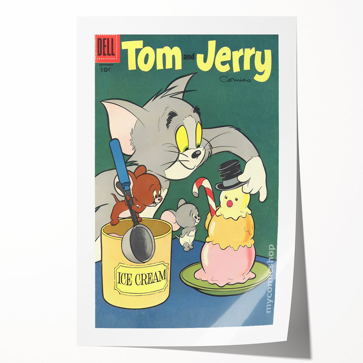 Vintage Comics Wall Art – Tom and Jerry Ice Cream Retro Poster
