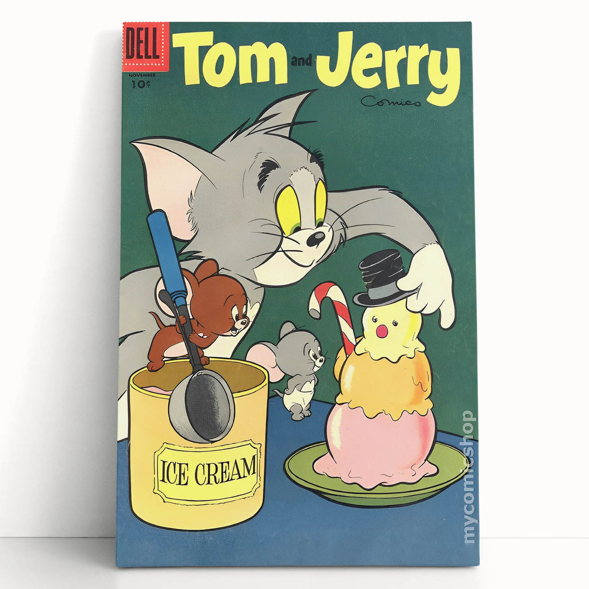 Vintage Comics Wall Art – Tom and Jerry Ice Cream Retro Poster