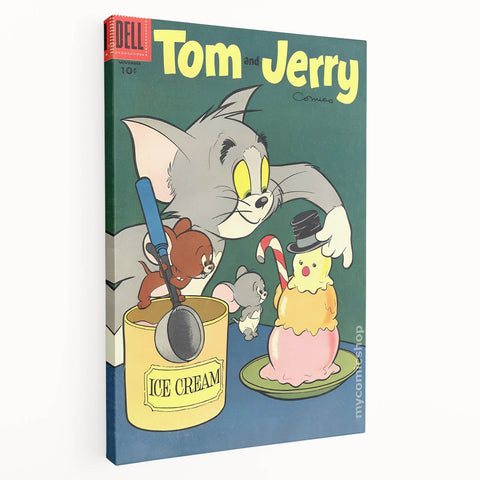 Vintage Comics Wall Art – Tom and Jerry Ice Cream Retro Poster