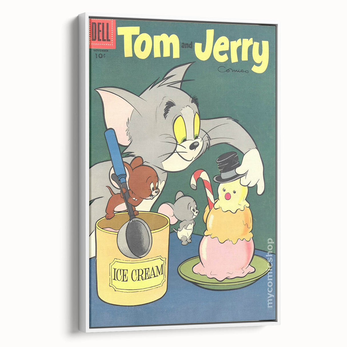 Vintage Comics Wall Art – Tom and Jerry Ice Cream Retro Poster