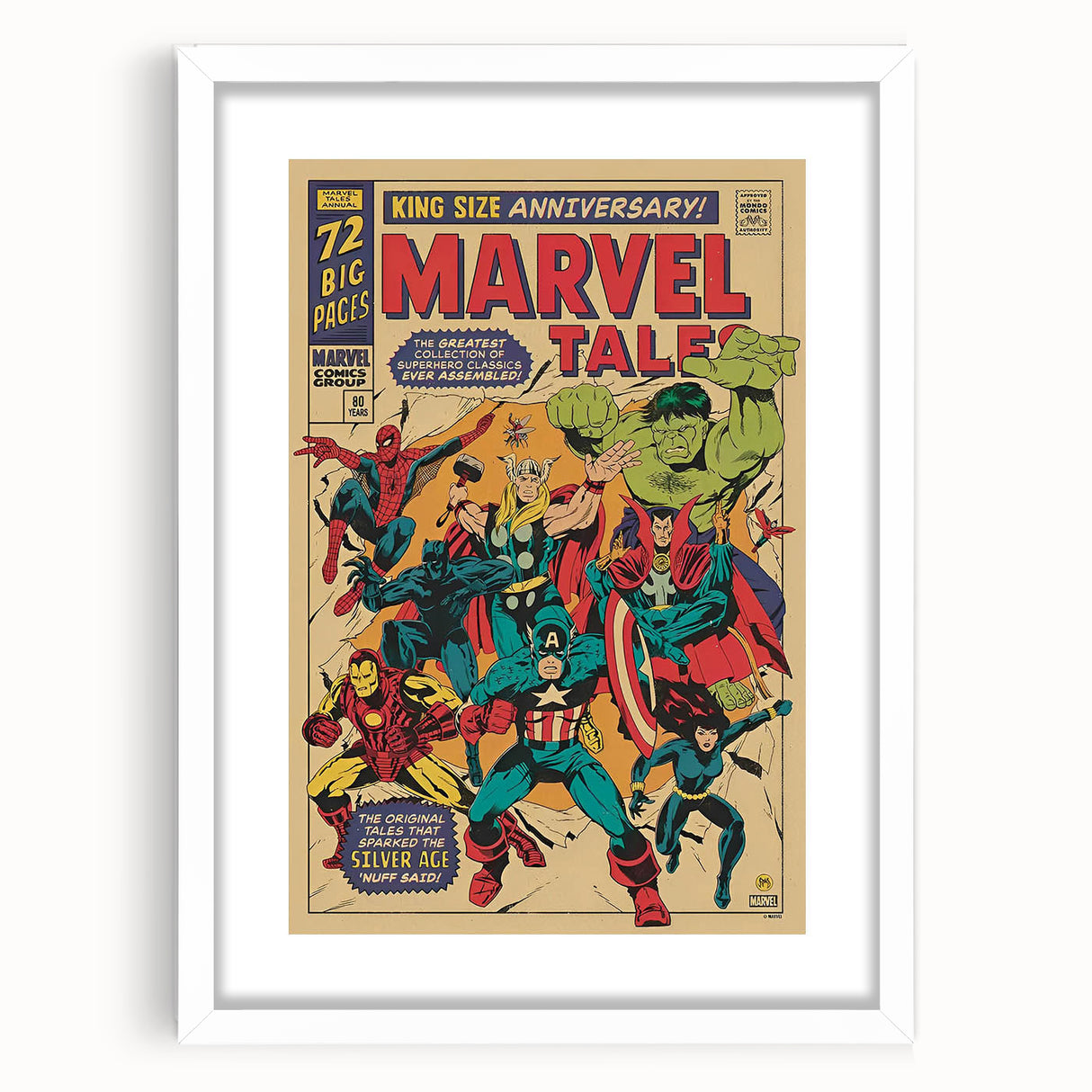 Vintage Marvel Tales Wall Art – Classic Superhero Anniversary Print