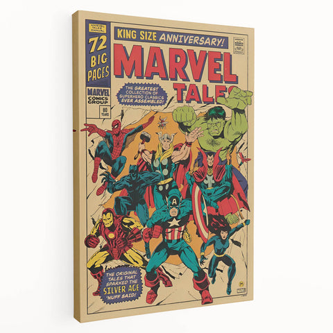 Vintage Marvel Tales Wall Art – Classic Superhero Anniversary Print