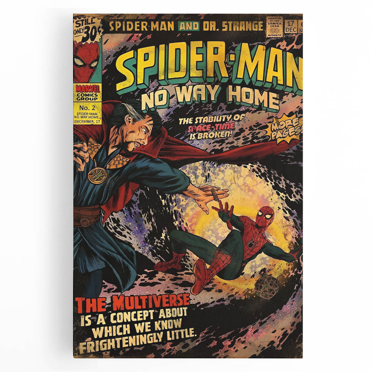 Collectible Comic Canvas Art – Spider-Man Vintage Comics Poster