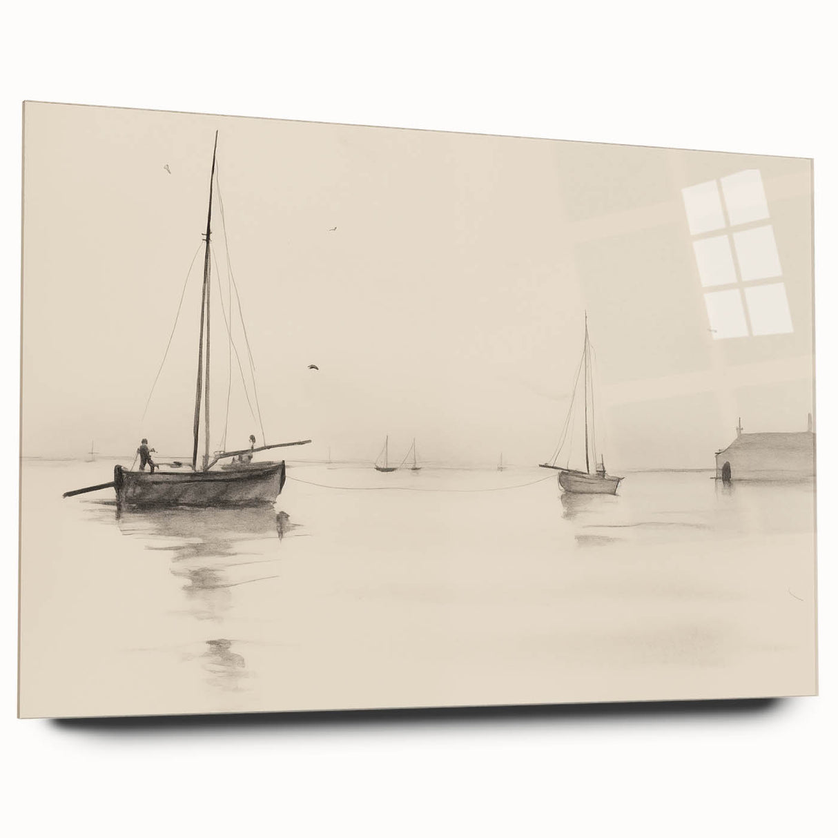 Serene Vintage Landscape Art – Classic Nautical Scene Wall Print