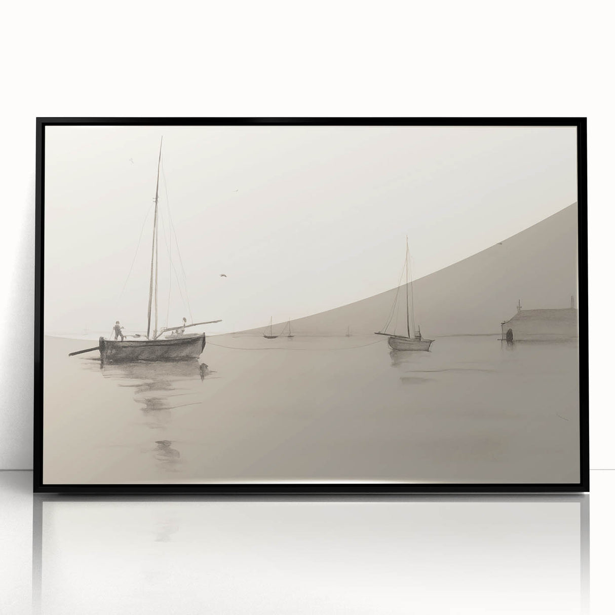 Serene Vintage Landscape Art – Classic Nautical Scene Wall Print