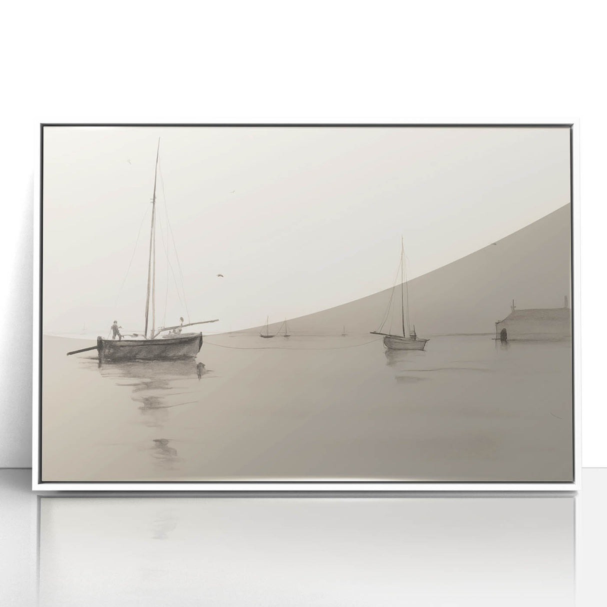 Serene Vintage Landscape Art – Classic Nautical Scene Wall Print