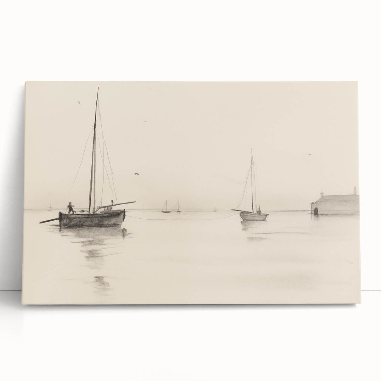 Serene Vintage Landscape Art – Classic Nautical Scene Wall Print