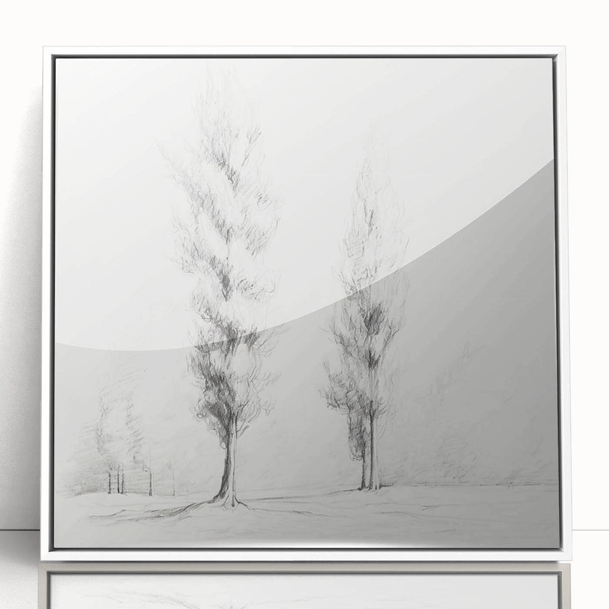 Vintage Sketch Landscape Art – Classic Monochrome Tree Print