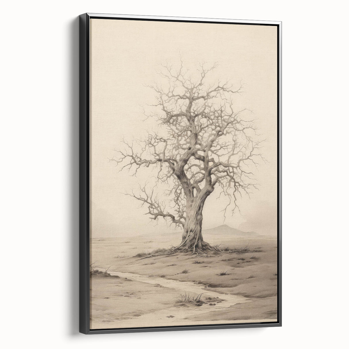 Vintage Tree Sketch Art – Classic Monochrome Nature Wall Print