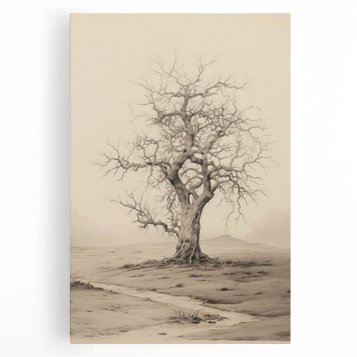 Vintage Tree Sketch Art – Classic Monochrome Nature Wall Print