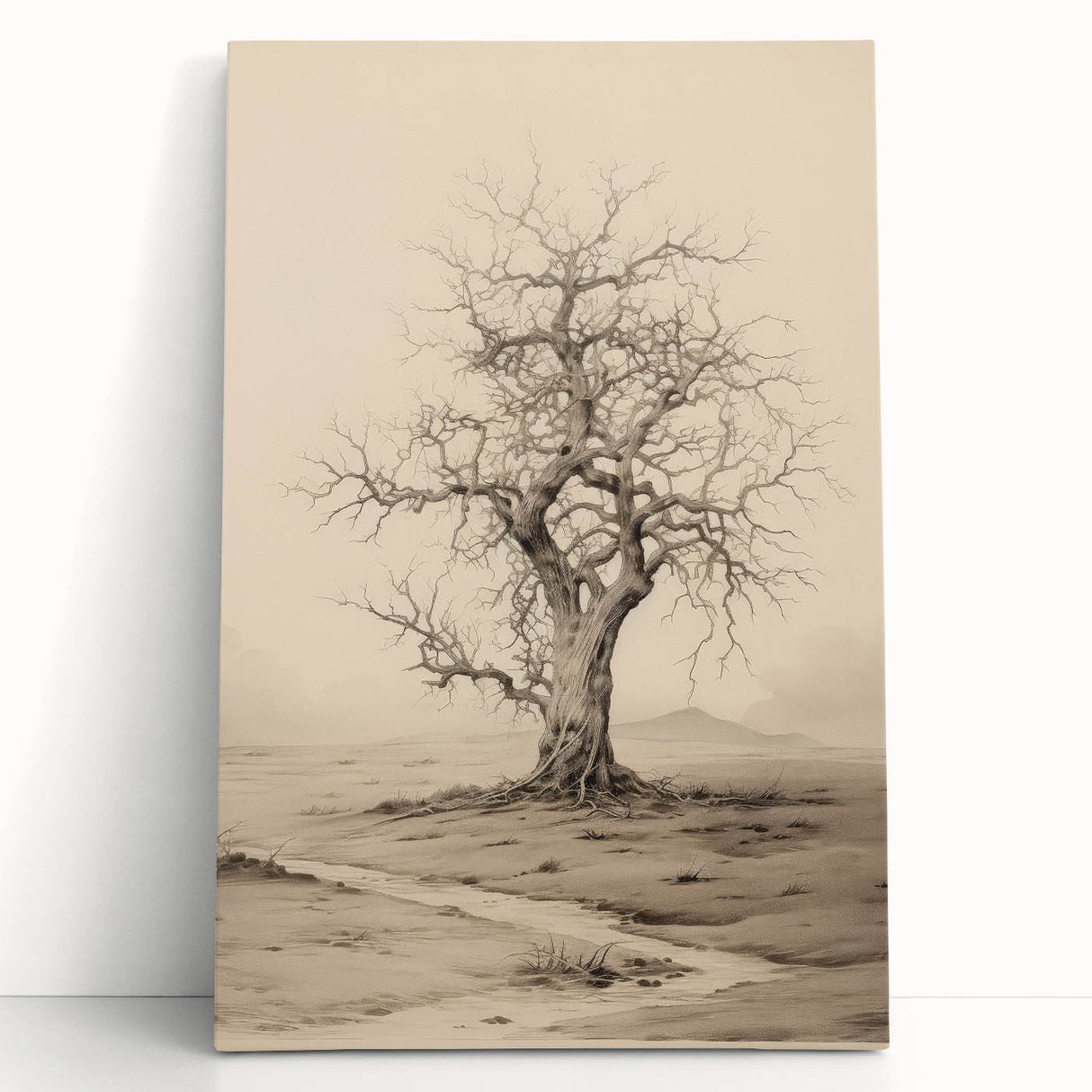 Vintage Tree Sketch Art – Classic Monochrome Nature Wall Print