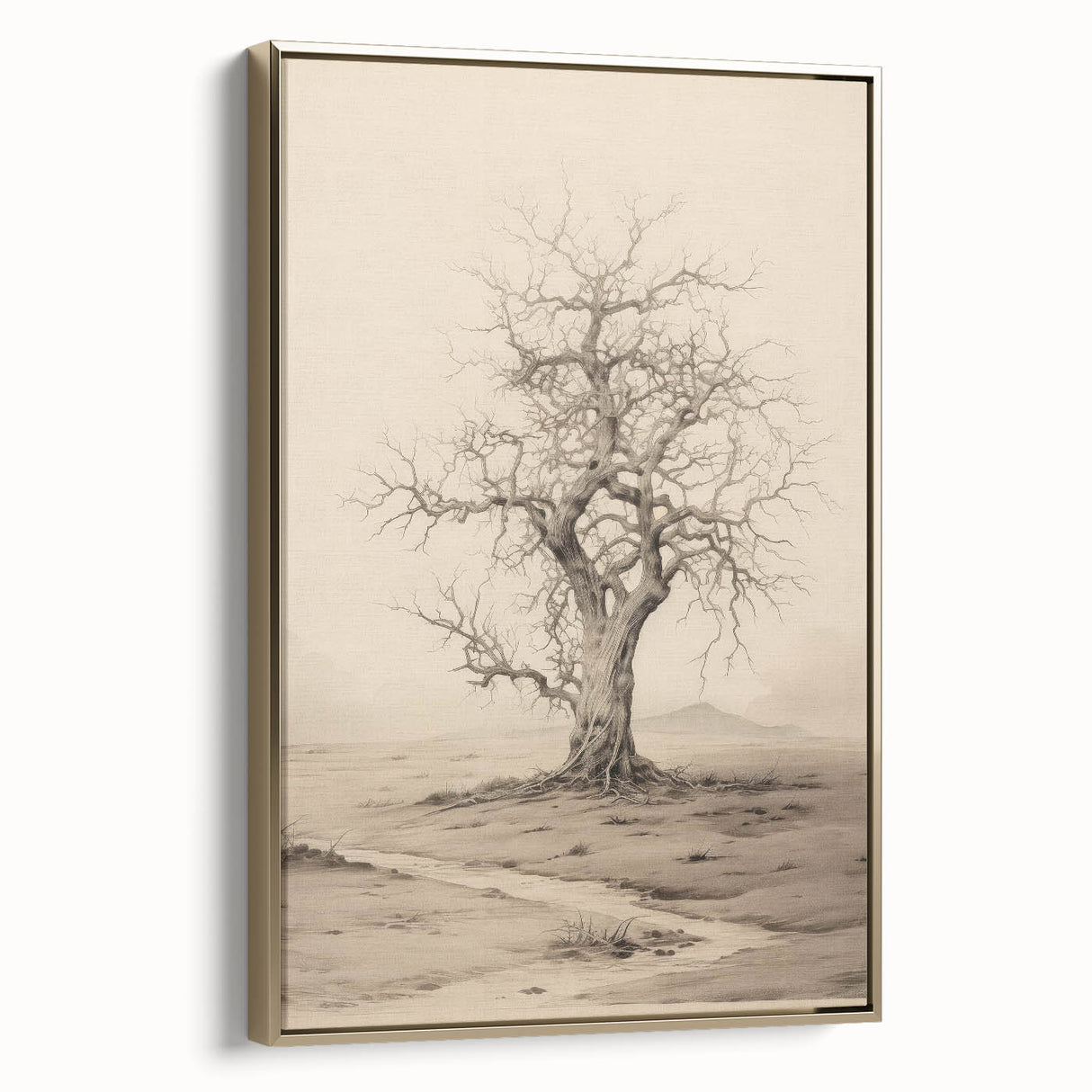 Vintage Tree Sketch Art – Classic Monochrome Nature Wall Print