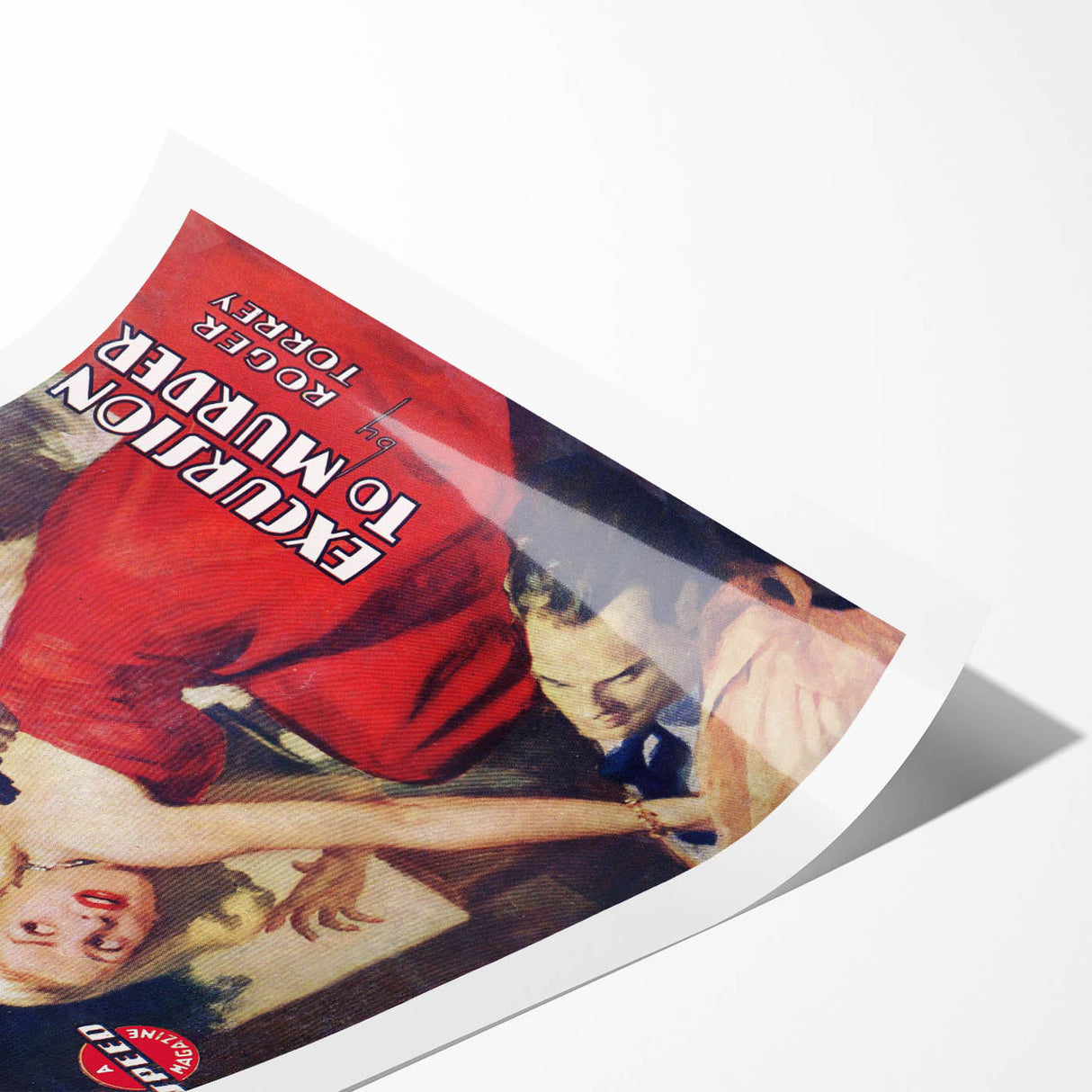 Vintage Magazine Cover Art - Super Detective Excursion to Murder