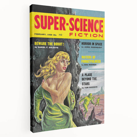 Vintage Magazine Cover Art - Super-Science Fiction Beware the Robot