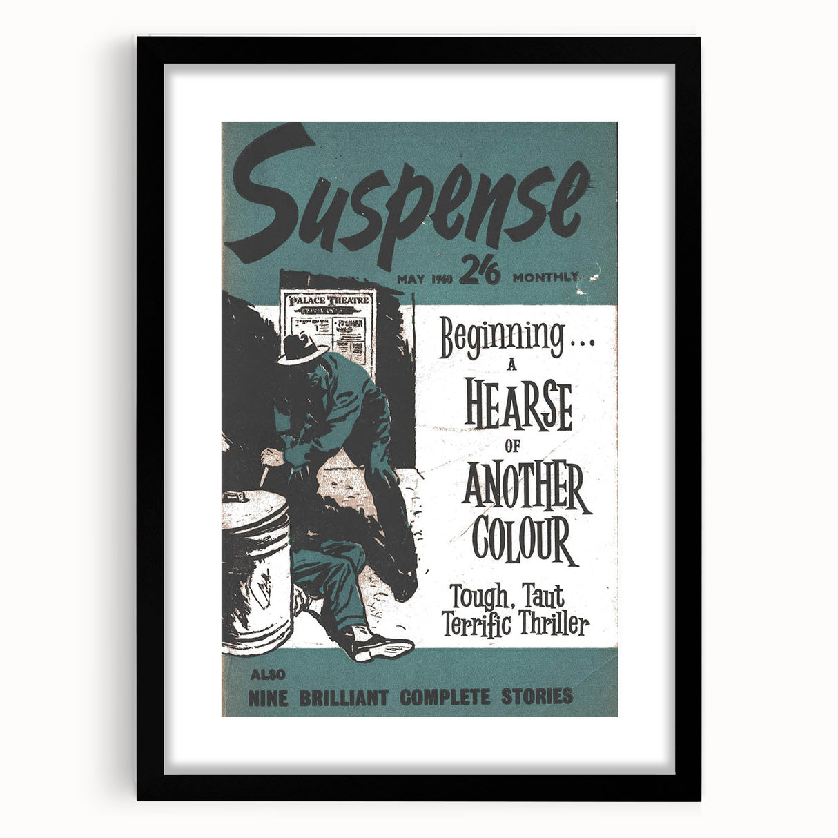 Vintage Magazine Cover Art - Suspense Hearse of Another Colour