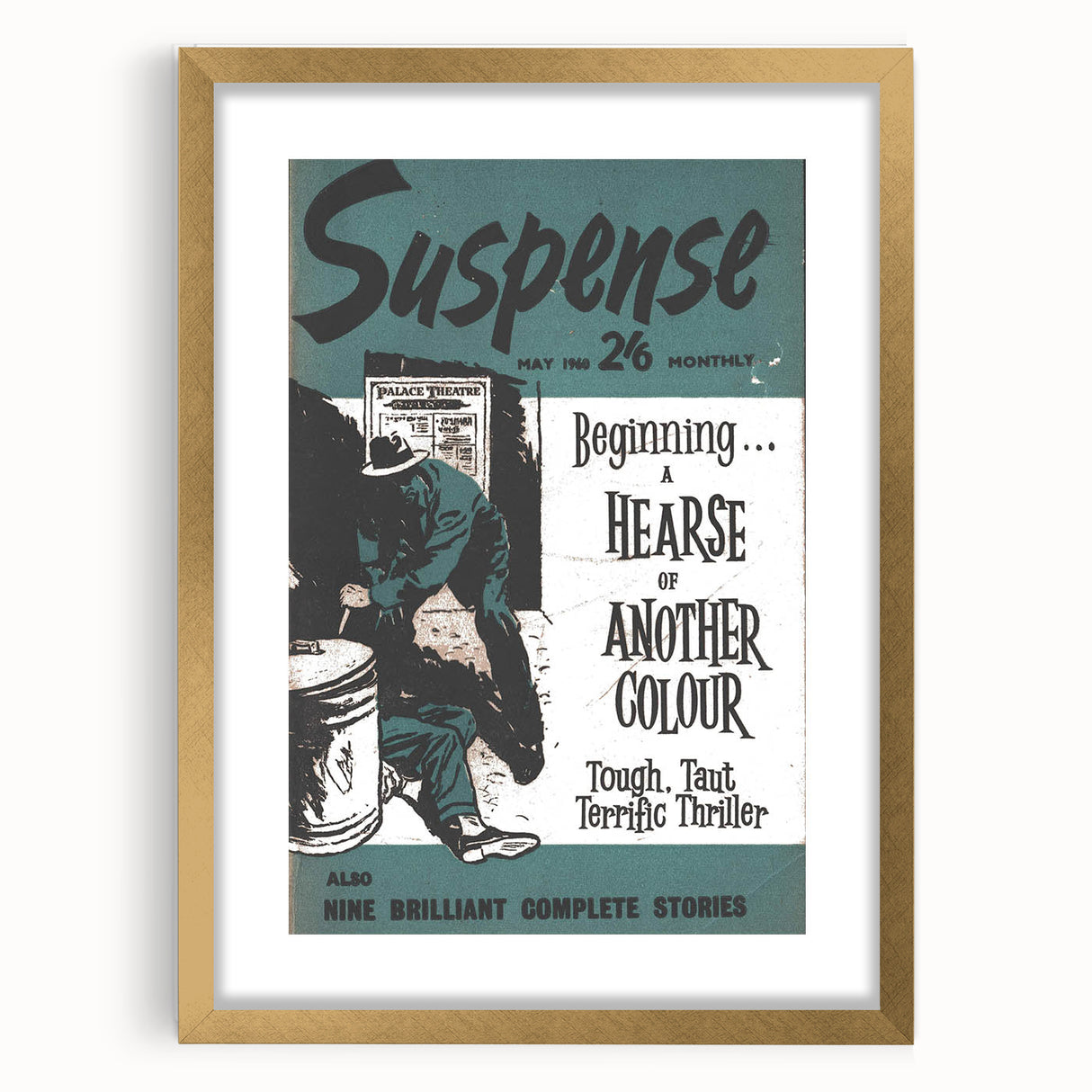 Vintage Magazine Cover Art - Suspense Hearse of Another Colour