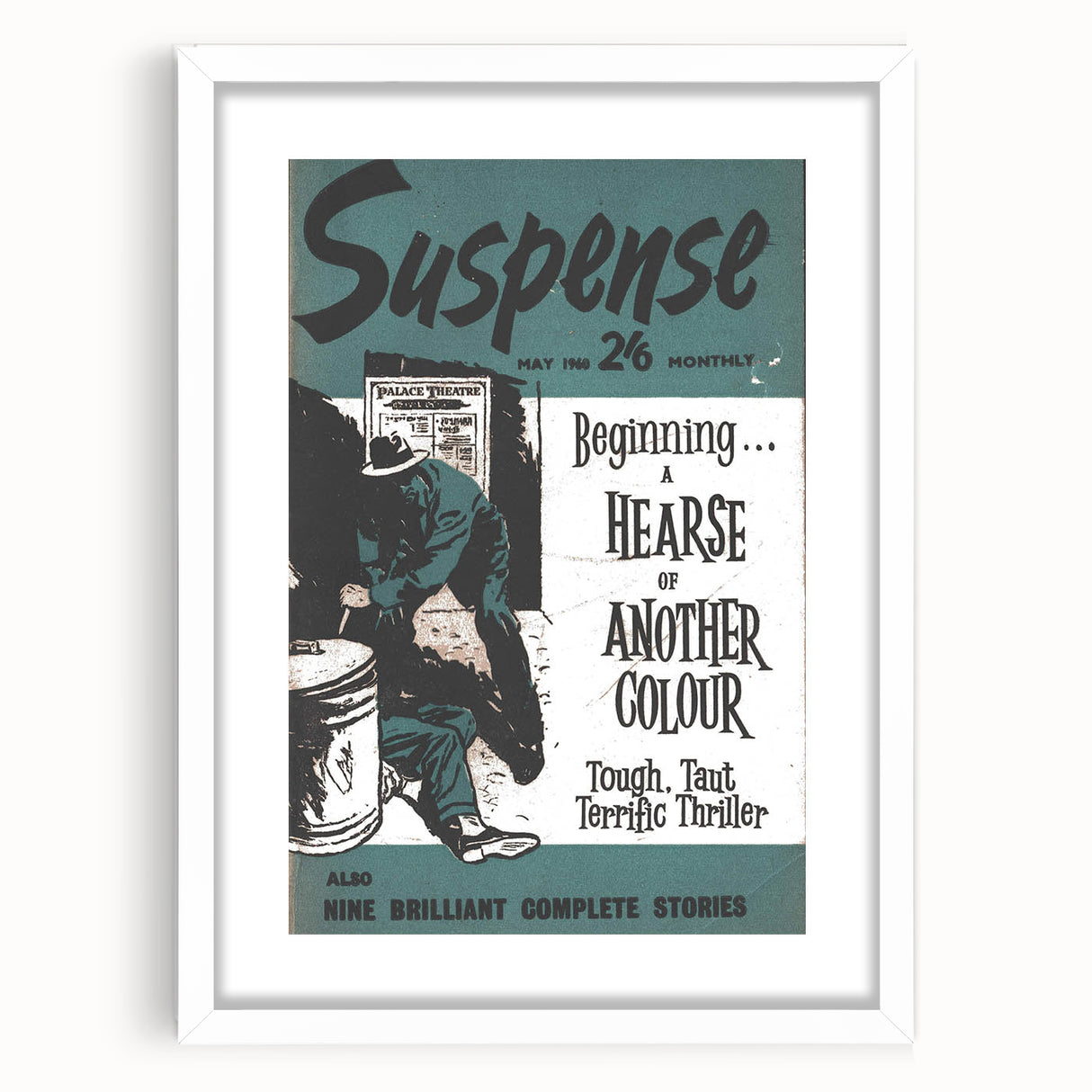 Vintage Magazine Cover Art - Suspense Hearse of Another Colour