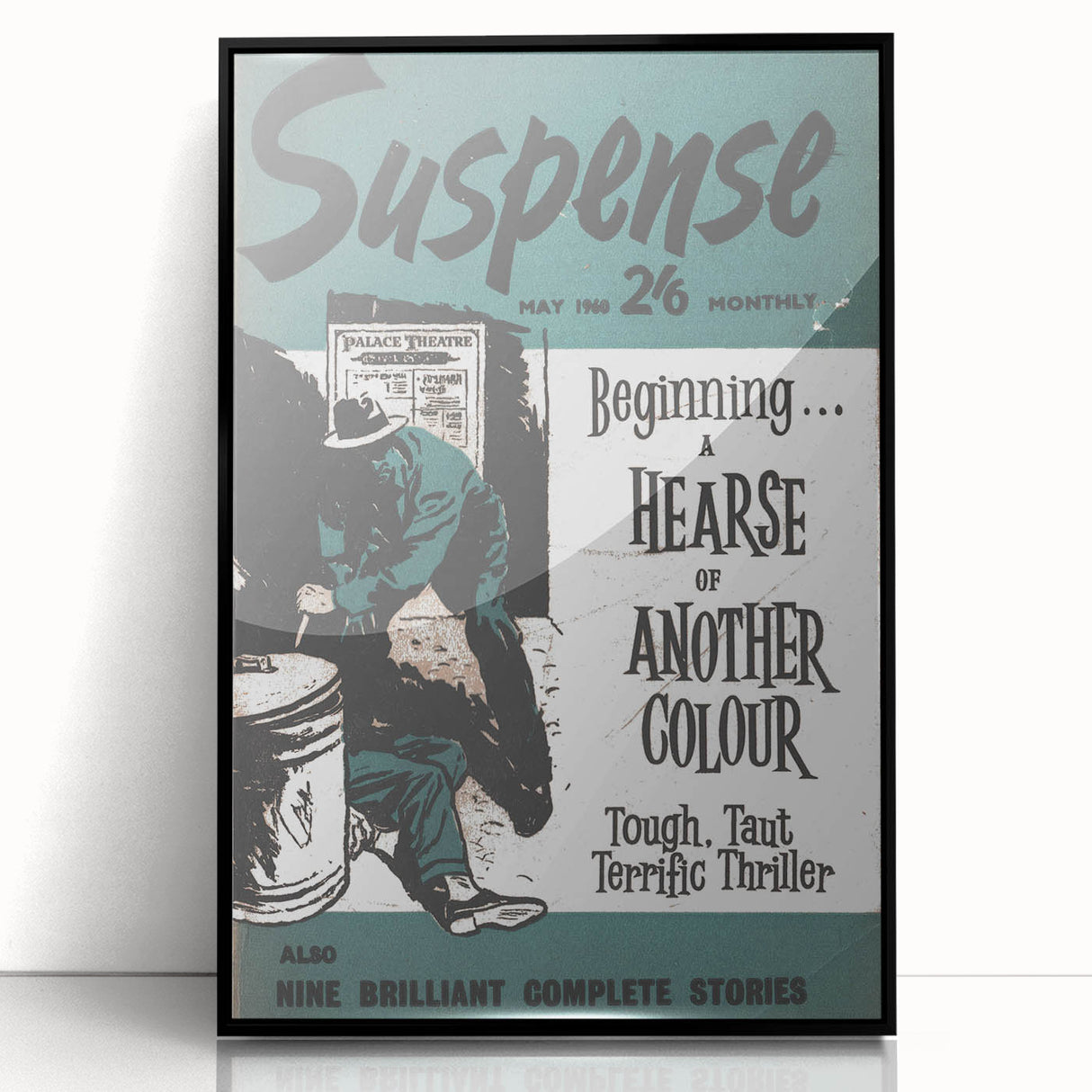 Vintage Magazine Cover Art - Suspense Hearse of Another Colour