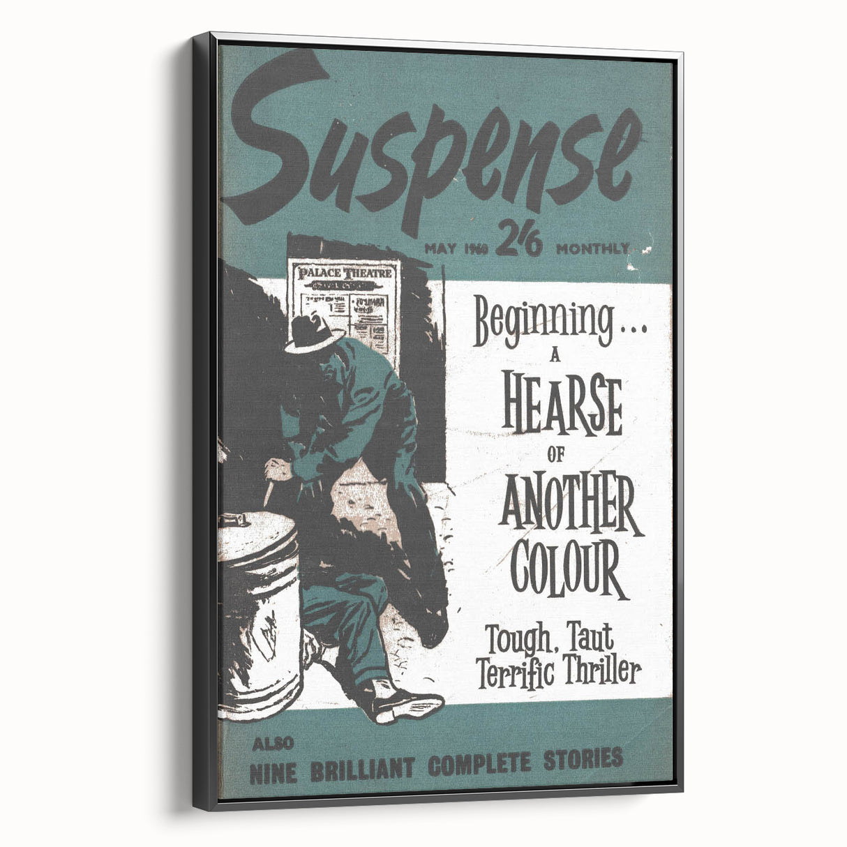 Vintage Magazine Cover Art - Suspense Hearse of Another Colour