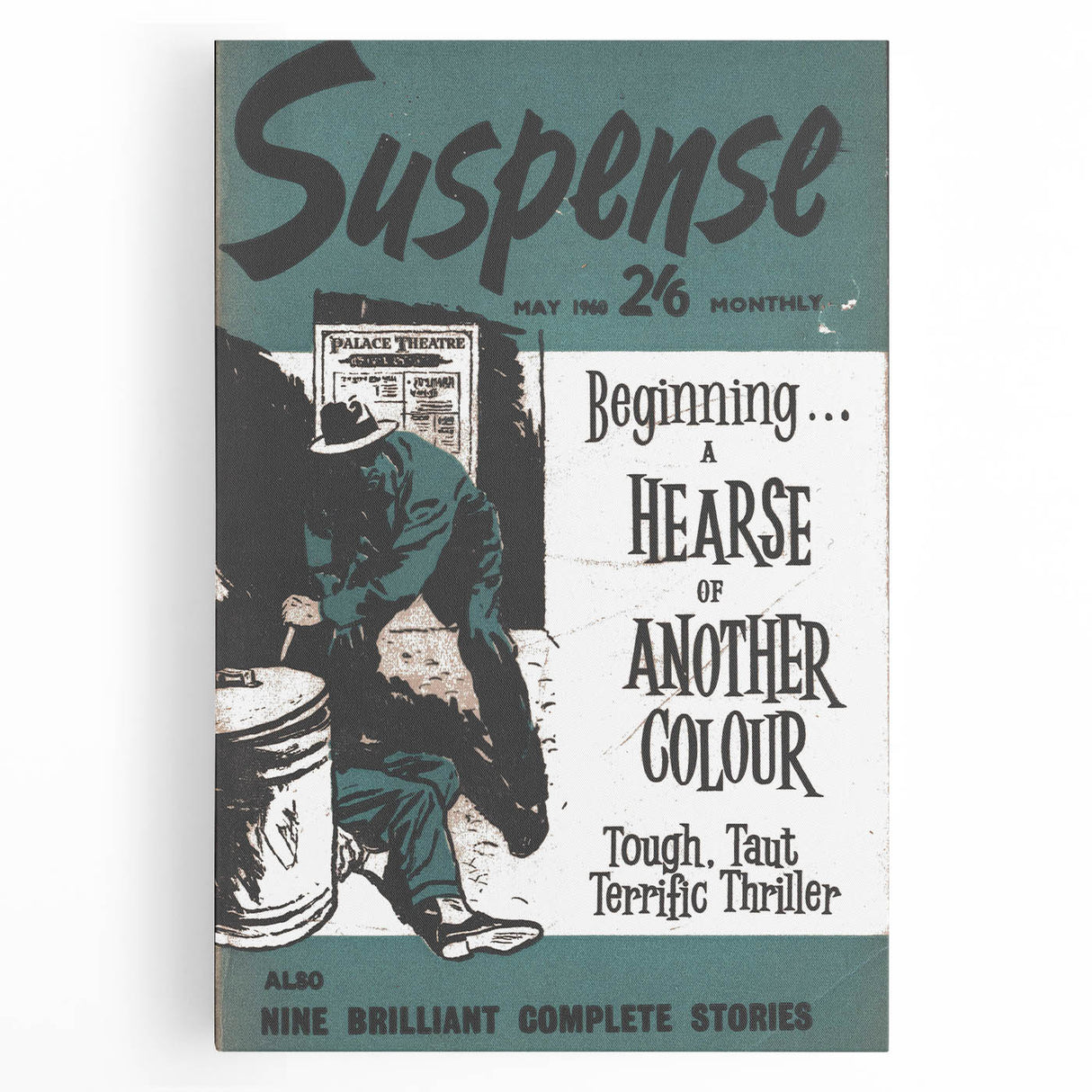 Vintage Magazine Cover Art - Suspense Hearse of Another Colour