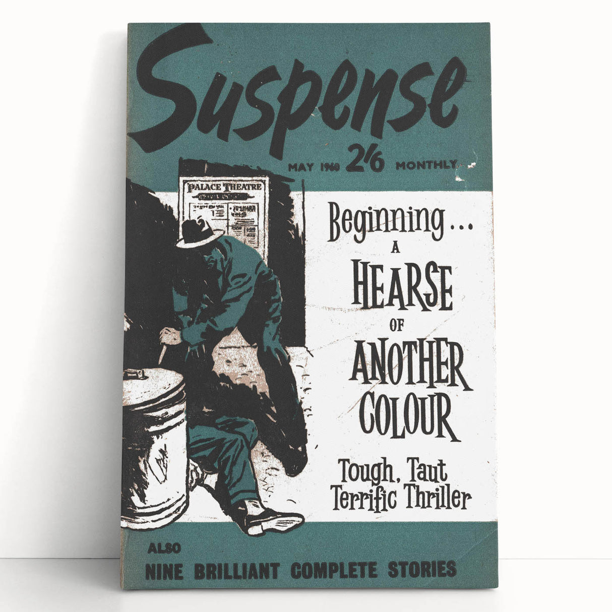 Vintage Magazine Cover Art - Suspense Hearse of Another Colour