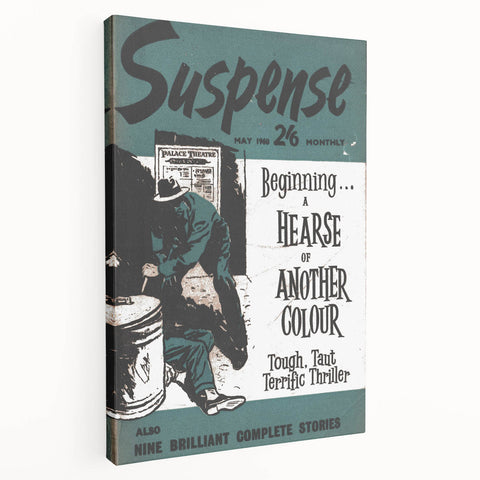 Vintage Magazine Cover Art - Suspense Hearse of Another Colour
