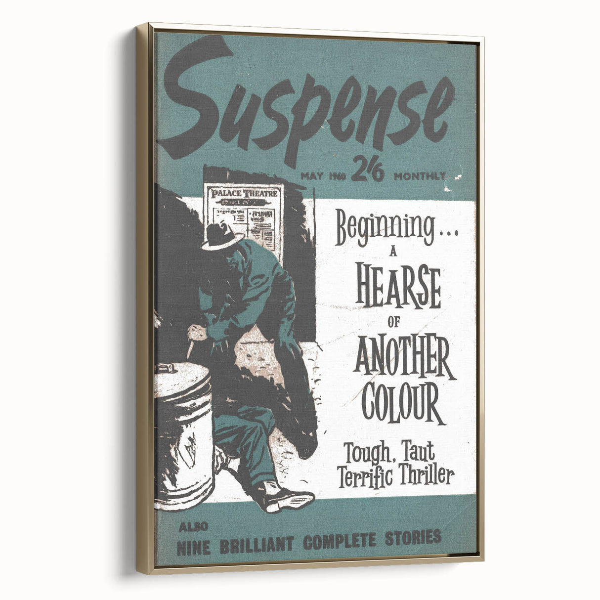 Vintage Magazine Cover Art - Suspense Hearse of Another Colour