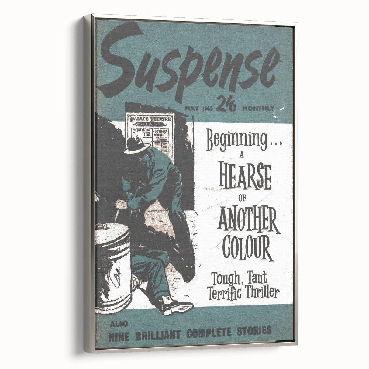 Vintage Magazine Cover Art - Suspense Hearse of Another Colour