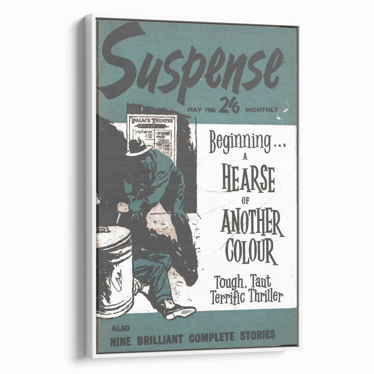 Vintage Magazine Cover Art - Suspense Hearse of Another Colour